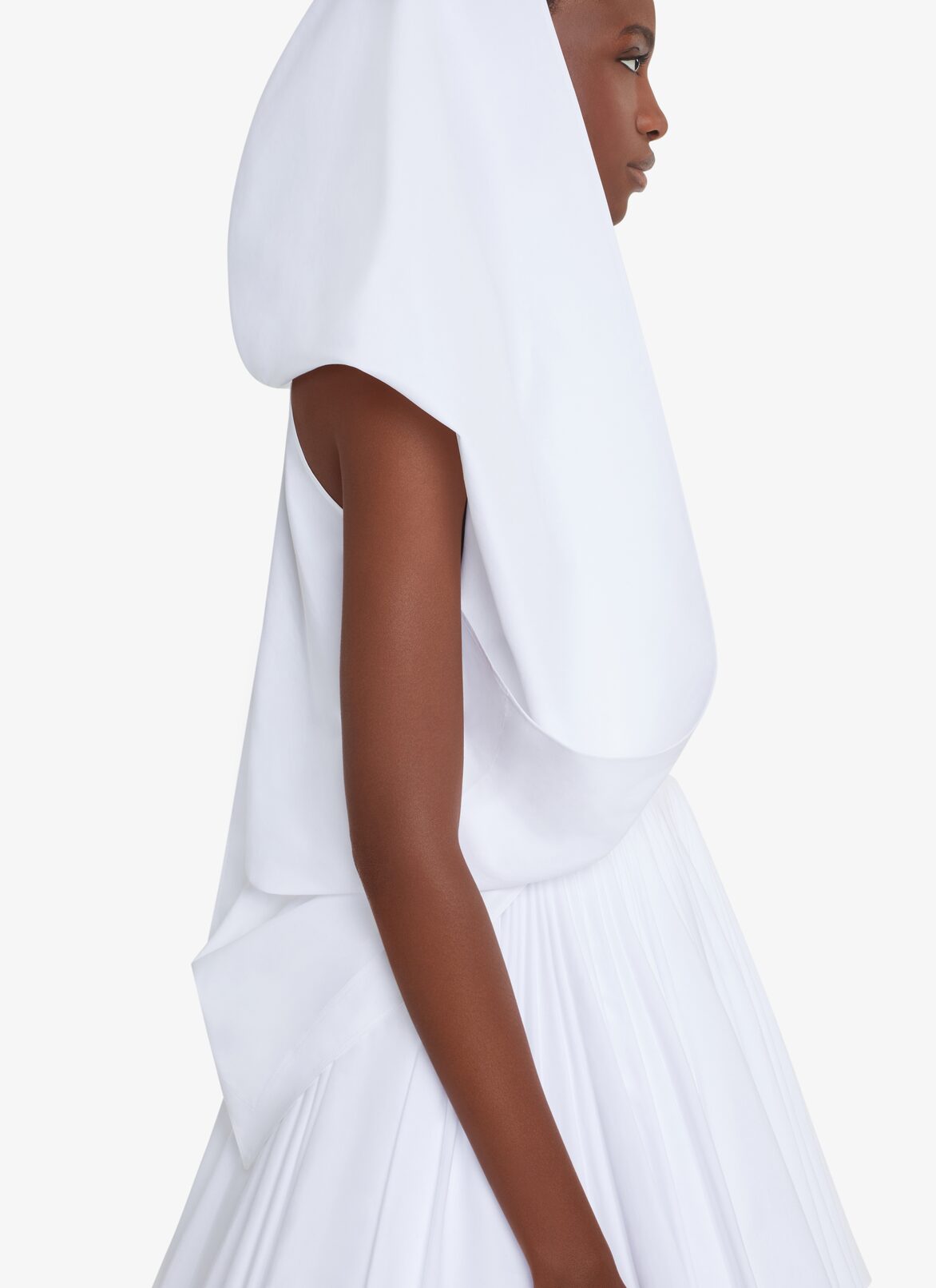 HOODED POPLIN TOP ALAÏA WHITE HOODED POPLIN TOP